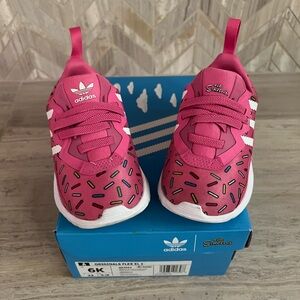 Adidas The Simpsons Pink and White Slip-On Sneakers